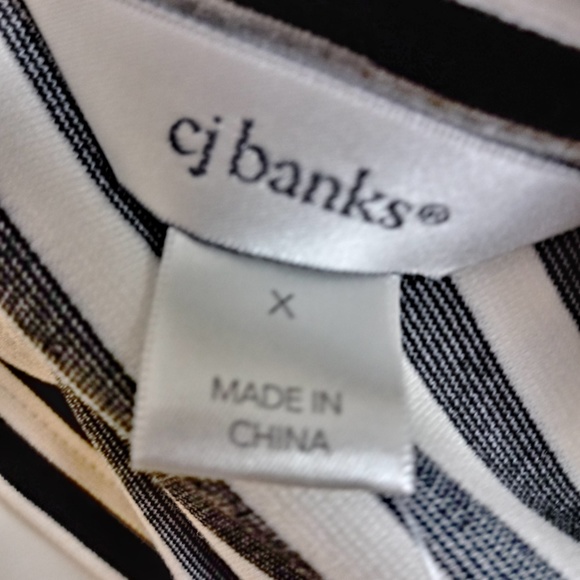 CJ Banks Ponte Knit Striped Skirt- NWT - Picture 6 of 6